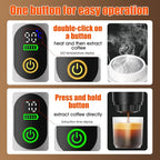 6-in-1 Portable Electric Espresso Machine–20Bar Self‑Heating camping coffee maker with 7500mA Battery,Display,compatible with Large/Small Capsules&Coffee Powder for Travel,Camping,Car&Office