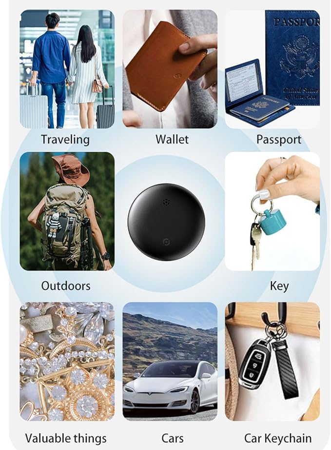 GPS Tracker for Vehicles No Subscription, Car Tracker Tag for Android & iOS, Bluetooth Tracker Device Compatible with Apple Find My & Google's Find Hub for Key, Luggage Wallet Kid Pet (2-Pack)