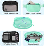 Fanny Pack with Strap Extension for Women and Men Crossbody Bag Belt Bag Bum Bag with Adjustable Strap for Hiking Workout Sports Travel Gifts for Teen Girl Light Green