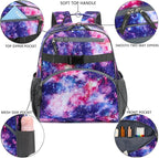 FlowFly Kids Backpack for Toddler Boys Girls, Simple Lightweight Bookbag for Daycare Kindergarten Elementary School Travel, Small Modern Bag (Medium 15''), Galaxy
