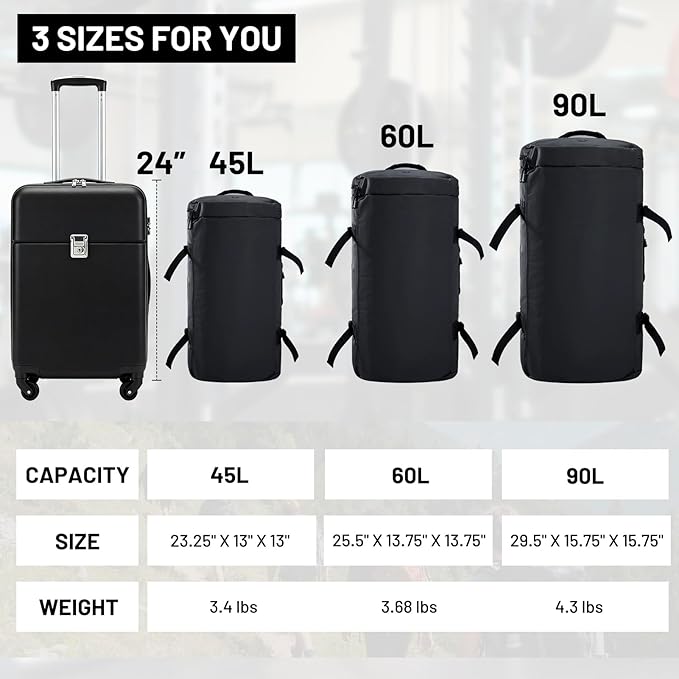 MIER Large Duffel Backpack Sports Gym Bag with Shoe Compartment, Heavy Duty and Water Resistant, Black, 45L