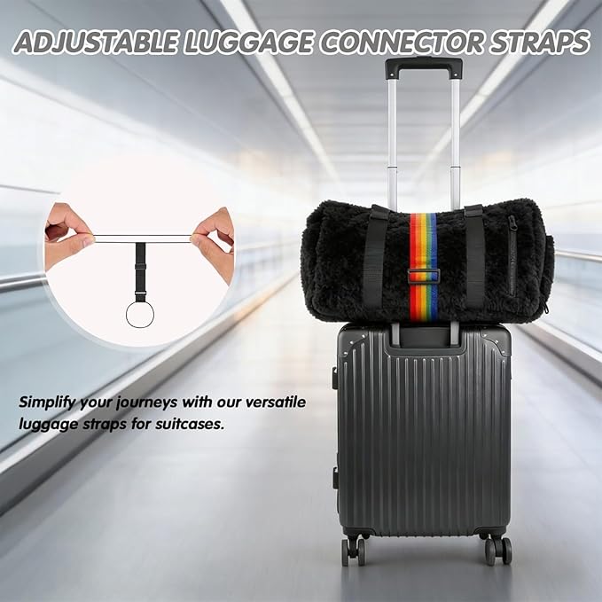 2Pcs Luggage Straps for Suitcases, Adjustable Luggage Connector Straps, Luggage Straps Bag Bungee, Add a Bag Easy to Travel Suitcase (Green)