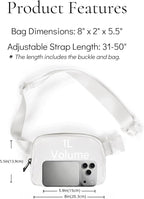 YOSHUYUKI Fanny Pack Crossbody Bag Trendy Waterproof Small Sling Cross Body Purse for Women Men Fashion Waist Packs Mini Belt Pouch Chest Bum Hip Bag Lulu Dupes for Travel Vacation Running Frost