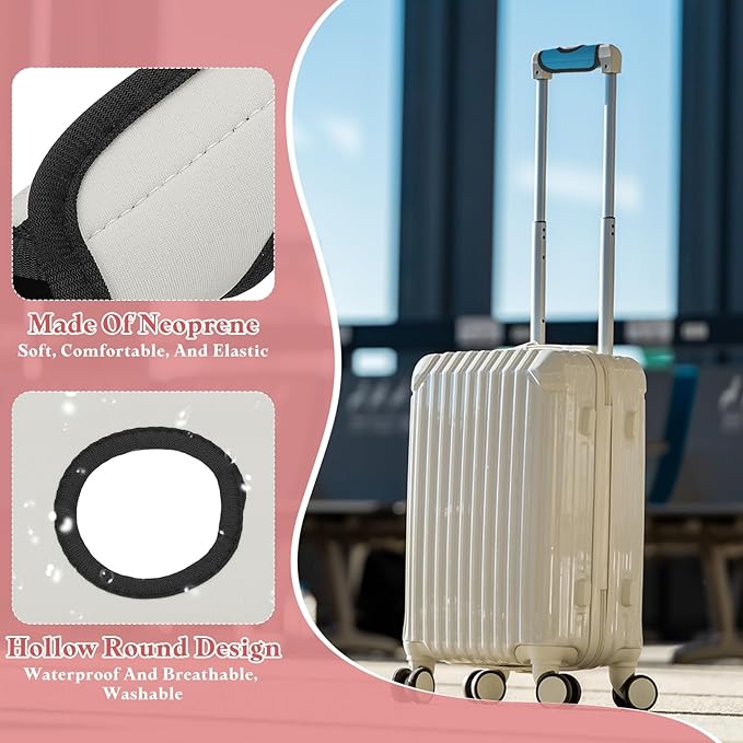 PATIKIL Luggage Handle Wrap for Suitcase, 2 Pcs Bright Color Neoprene Comfort Soft Handle Covers Luggage Identifiers for Bag Suitcase Tags Wraps Travel Accessories, Beige