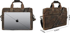 LEATHER VILLAGE 16" Leather Laptop Messenger Briefcase Bag for Men-Leather Satchel for Travel and Office Shoulder Bag- Rustic Brown