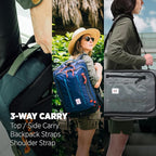 Topo Designs Global Travel Bag – 30L or 40L - Carry-On Compliant Most Airlines, Durable Travel Duffel Bag, Clam Shell Main Pocket, Laptop Sleeve, Backpack, Luggage (30L / Navy)