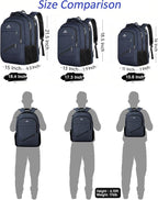 MATEIN Extra Large Laptop Backpack for Men, 50 L Travel Carry On TSA Approved Backpack with Trolley Sleeve, Waterproof Business Work Bag Fits 18.4 Inch Computer Notebook, Dark Blue
