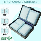 BAGAIL 4 Set/6 Set/8 Set Compression Packing Cubes Travel Accessories Expandable Packing Organizers (Square Mesh, 06-Dusty Blue)