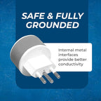 OREI Brazil Travel Plug Adapter with 2 USA Inputs - Travel 3 Pack - Type N (US-11C) Safe Grounded Use with Cell Phones, Laptop, Camera Chargers, CPAP, and More
