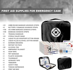 300Piece Travel First Aid Emergency Kit Home Essentials Hiking Survival Essential Kit for Outdoor Adventure Mini First Aid Kit for Backpack, Black 1st Aid