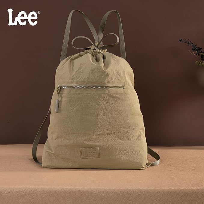 Lee Drawstring Backpack Bag Lightweight Small Gym Swim Beach Bag Water Resistant Sports Sackpack for Men Women, LEE48-002KH