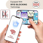 ELFISH Mini RFID Aluminum Wallet Credit Cards Holder Business Card Case Metal ID Case for Men Women (Color cat)