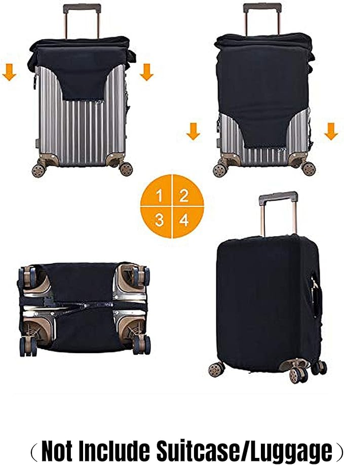 M Alphabet Design Custom Travel Luggage Cover Tag Set TSA Approved Vintage Letter Print Suitcase Protector Men Women (XL 29-32 Inch Luggage)