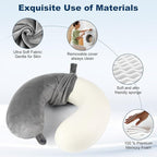 GDEOUP Travel Pillow 100% Pure Comfortable U Shape Memory Foam Pillows Neck and Head Support Portable Travel Neck Pillow Suitable for Planes Airplane for Traveling,Train,Self-Drivingng Car,(Grey)