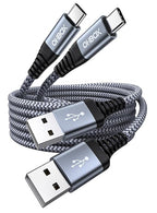 USB C Cable Fast Charging 10FT 2Pack, Long USB A to USB C Cable for Car, Durable Braided USB to USB Type C Cord iPhone USBC Charger for iPhone 17/16/15/Pro Max/Plus, Samsung Galaxy S23 and More(Gray)