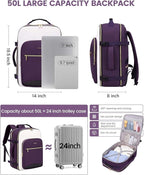 LOVEVOOK 50L Travel Backpack for Women & Men, Airline Approved Carry On Luggage with 3 Packing Cubes, TSA Overnight Bags, Waterproof Personal Item Bag, Weekender Essentials Backpacks fits 17" Laptop