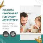 Teivio 32-Piece Kitchen Plastic Wheat Straw Dinnerware Set, Service for 8, Dinner Plates, Dessert Plate, Cereal Bowls, Cups, Unbreakable Plastic Outdoor Camping Dishes, Beige