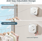 FORIOUS Retractable Clothesline 13.8FT, 304 Stainless Steel Non-Sagging Indoor Outdoor Clothes Line, Rustproof Heavy Duty Clothes Drying Laundry Line, Screw Wall Mounted for Bathroom, Chrome