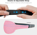 Gritin 100% Blackout Sleep Eye Mask for Women Men,Zero Eye Pressure Sleeping Mask-Ergonomic Design 3D Cutout Eye Movement and Eyelash Friendly Night Blindfold,Ultra Soft&Comfortable for Sleeping-Pink