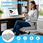 TranquilRelax XLarge Seat Cushion, Memory Foam Cushion for Long Sitting Hours on Office Chair, Home & Car, Non-Slip Chair Pad for Relieving Back & Sciatica & Hip & Coccyx Pain (Light Grey)