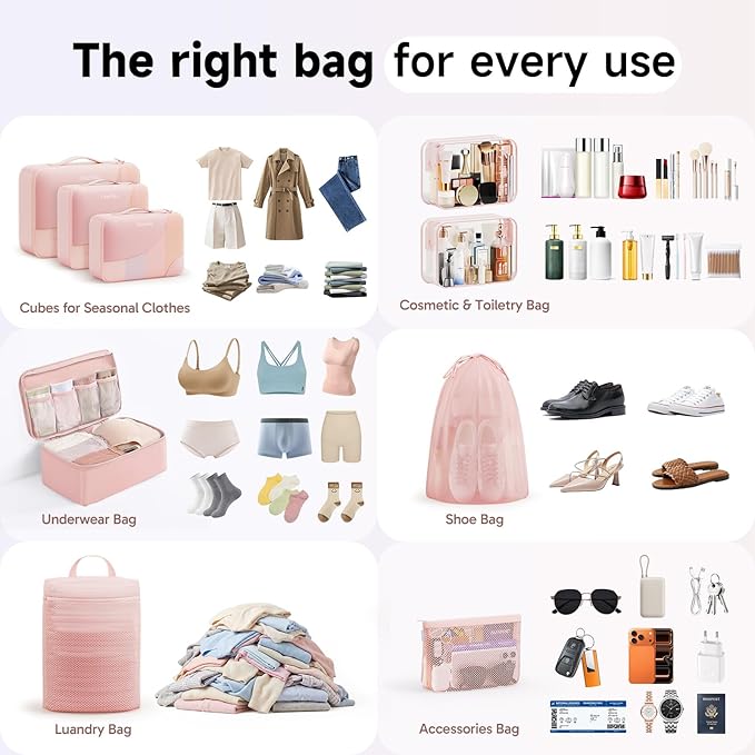9 Set Packing Cubes for Travel, Gifts for Women Mom,Anti-Tearing Suitcase Organizer,OlarHike Vacation Essentials & Accessories for Cruise Ship