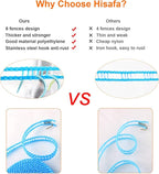 2 Pack Windproof Clothes Line with Hooks 16.4 feet Blue Nylon Clothesline