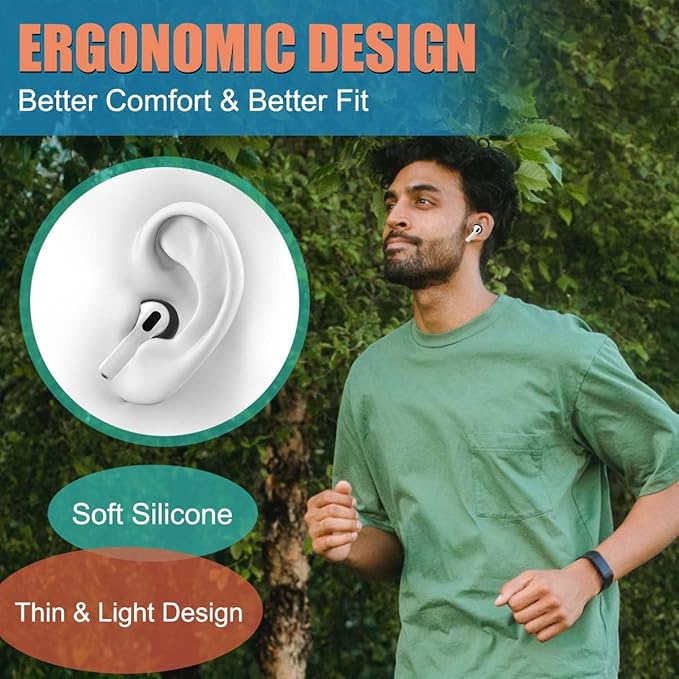 5 Pairs for AirPods 4 Ear Tips Cover, Silicone AirPod 4 Earbuds Cover Anti Slip Soft Air Pod 4 Accessories Compatible with Airpods 4th Generation 2024 [Fit in Charging Case] - 5 Color