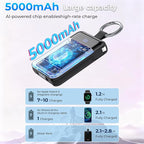 Portable Charger,5000mAh PD 20W Super Fast Charging Power Bank with Built-in Cables,Travel Keychain Battery Pack for Apple Watch Ultra/11/10/9/8/7/6/SE,iPhone 17/16/15/14/13/12 (Black)