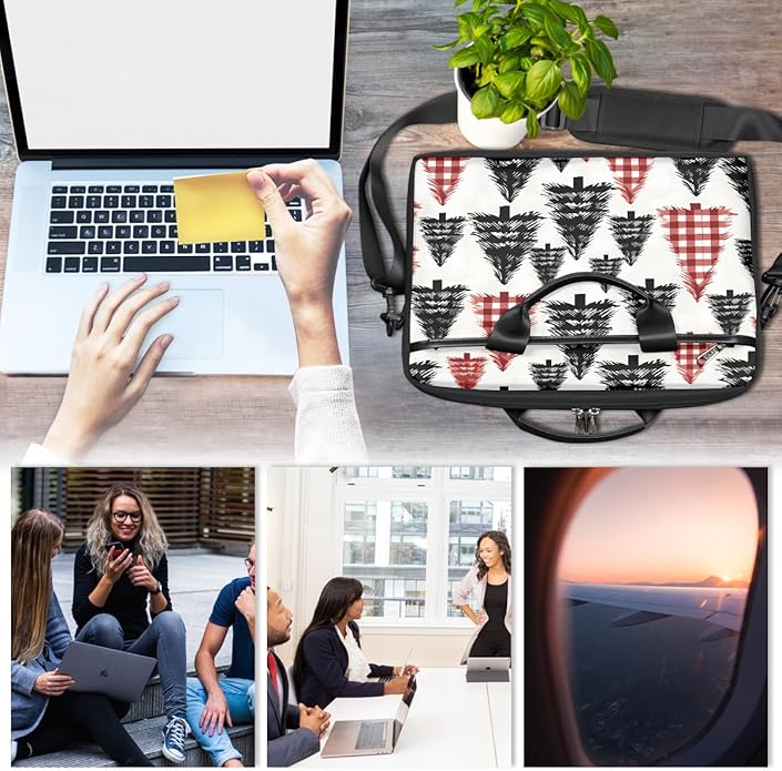 Laptop Shoulder Bag for Women Men, Waterproof Computer Case Messenger Bag Briefcase for Business Office Travel