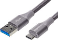 Amazon Basics USB-C to USB-A 3.1 Gen 1 Fast Charger Cable, Nylon Braided, 5Gbps High-Speed for Apple iPhone 16/15, iPad, Samsung Galaxy, Tablets, Laptops, 6 Foot, Dark Gray