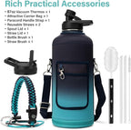 DYSANKY Insulated Water Bottle | Thickened Stainless Steel for Gym and Hiking with Straw, Carrier Bag, Handle Strap | BPA-Free 87 oz