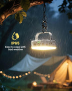 Eventek 2Pack 20000mAh Camping Lights, Camping Lantern Rechargeable Total Up to 200H+ & 4 Lights Modes, Portable IP65 Waterproof Tent Lights for Camp, Outdoor, Power Outages Emergency, Hurricane