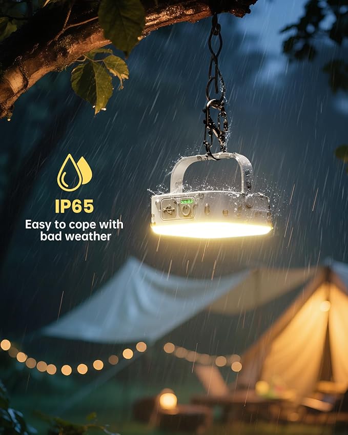 Eventek 2Pack 20000mAh Camping Lights, Camping Lantern Rechargeable Total Up to 200H+ & 4 Lights Modes, Portable IP65 Waterproof Tent Lights for Camp, Outdoor, Power Outages Emergency, Hurricane