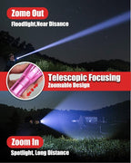 Victoper LED Flashlight 2 Pack Pink, Bright High Lumens Tactical Flashlights High Lumens with 5 Modes, Waterproof Zoomable Flash Light for Outdoor, Gifts for Hunting Camping Essentials Gear