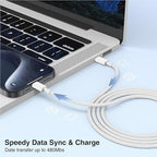 LOFPYE 2-Pack Grey 10FT 60W USB C to USB C Cable, Type C Fast Charging Cable for iPhone Air 17 16e 16 15 Pro Plus Pro Max，for Galaxy S25/S24, for iPad Pro/Air/mini, for MacBook Pro/Air and More