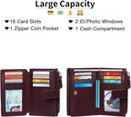 Women's Wallet Ladies Travel Card Wallet Trifold Veagan Leather