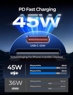 AINOPE 90W Super Fast Car Charger, Invisible USB C 45W Car Charger Fast Charging Type C, [Mini&Metal] Cigarette Lighter USB Adapter Fits iPhone 17 16 15 Pro Max Samsung Galaxy S25 Ultra S24, Blue
