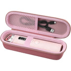 Hard Carrying Case for medicube Booster Pro 6-in-1 Real Glass Glow Beauty Massager, Shockproof EVA Storage Organizer with Mesh Pocket, Portable Travel Case, Pink