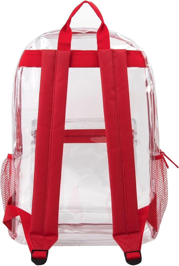 Trail maker Clear Backpack Heavy Duty with Padded Straps, Side Pockets for Kids, Boys, Girls, School, Stadium Approved Events