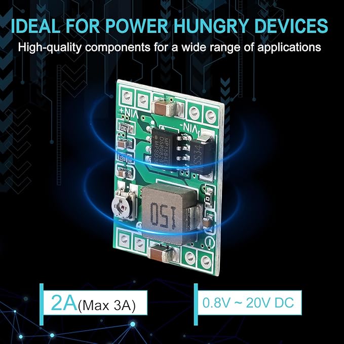 EBOOT 24 Pack MP1584EN DC-DC Buck Converter Adjustable Power Module 24V to 12V 9V 5V 3V