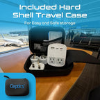 Ceptics 35W Universal Travel Adapter Kit – 2 USA sockets, USB-A, USBC, 1x PD 35W USB-C and USBC Cable, Surge Protected, Plugs for EU, UK, China, AU, Japan - for Laptop, Phone, Camera-ETL Tested