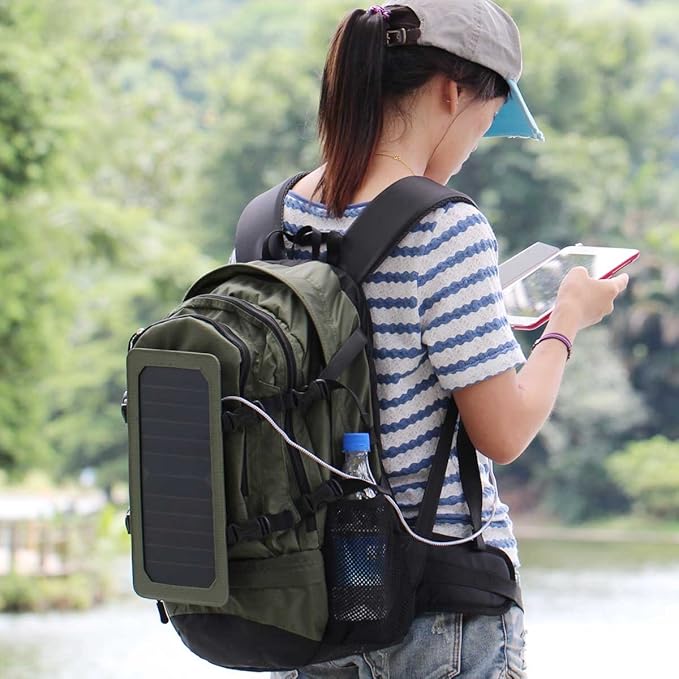 Solar Backpack 7W Solar Panel Charge for Cell Phones and 5V Device Power Supply