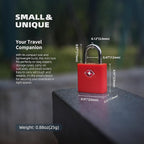 TSA Locks for Luggage with Key, Travel Luggage Locks TSA Approved 4 Pack, Small Padlock with Key, Same Keyed Mini Padlock for Suitcase, Backpack, Bag, Purse, Tent, Zipper, Tool Box (Red)