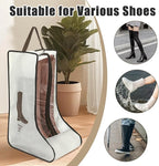 2 Pack Beige Boot Storage Bag, Portable Dust Proof Boot Bags for Cowboy Boots, Shoe Cover Protector Bag for Boots Storage and Organizer Packing, Tall Boot Storage Carry Bag for Travel Daily Use