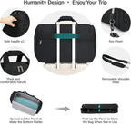 Hanke Large Capacity Travel Duffel Bag, Carry On Luggage with 12 Pockets, 17 Inch Laptop Compartment, Wet Dry Separation & Independent Shoe Bag, Lightweight Foldable Duffel Bag for Women Men（Black）