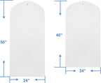 Simple Houseware 40-Inch Clear Garment Bags with Zipper for Suits, Dresses, Costumes, Uniforms - 5 Pack