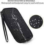 CAAORDKSO Electronic Organizer Case, Travel Cable Organizer Pouch Electronic Accessories Carry Case Water Resistant Organizer Pouch Bag for Cable, Cord, Charger, Phone, Power Bank, Earphone (Black)