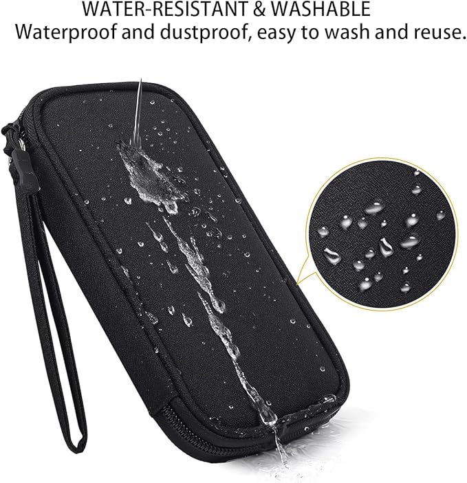 CAAORDKSO Electronic Organizer Case, Travel Cable Organizer Pouch Electronic Accessories Carry Case Water Resistant Organizer Pouch Bag for Cable, Cord, Charger, Phone, Power Bank, Earphone (Black)