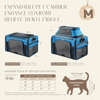Top-Expandable Pet Carrier with Treat & Pet Window,18x11x11 Inch Delta American United Airline Approved,Soft-Sided Dog Carrier for Small Dogs and Cats,Travel Cat Carrier with Locking Safety Zippers