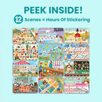 Farmer's Market 500+ Sticker Book by Cupkin Fun Toddler Travel Activity Coloring and Sticker Book, Road Trip Essentials, 12 Coloring Pages 12 Side by Side Scenes for Ages 2–8 Years
